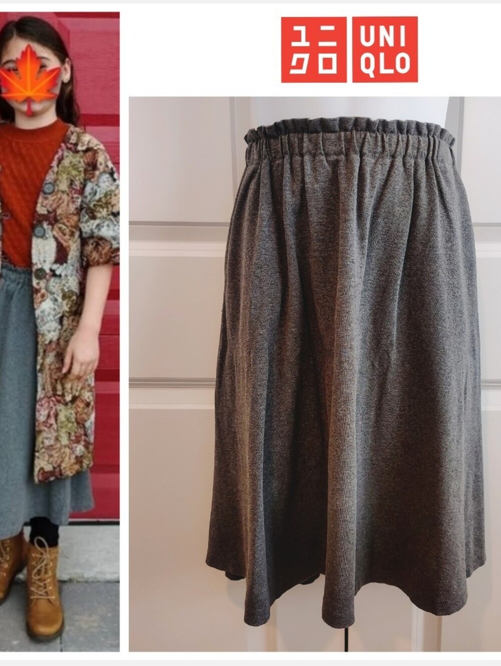 Gray Midi Skirt